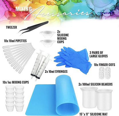 Pixiss Premium Handheld Resin Mixer, Handheld Rechargeable Epoxy Mixer, Epoxy Resin Mixer Pro Grade, Resin Stirrer for Resin, DIY Crafts Tumbler, Minimize Bubbles with Resin Starter Kit