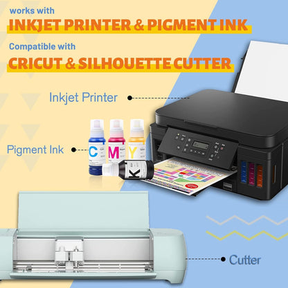 HTVRONT Heat Transfer Paper for T Shirts - 20 Pack Mixed Light & Dark Iron on Transfer Paper,8.5" X 11" Printable Heat Transfer Vinyl for Inkjet Printer, Durable & Easy to Use