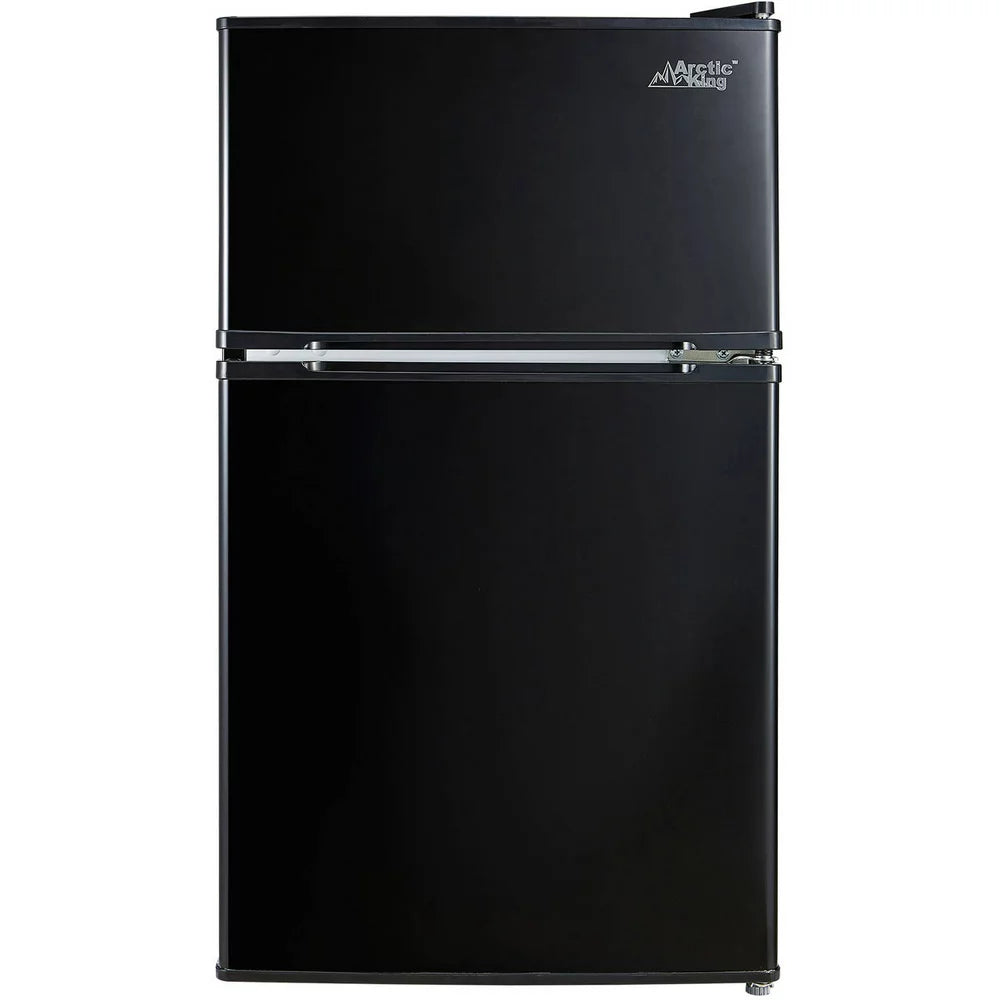3.2 Cu Ft Two Door Mini Fridge with Freezer, Black, E-Star, ARM32D5ABB