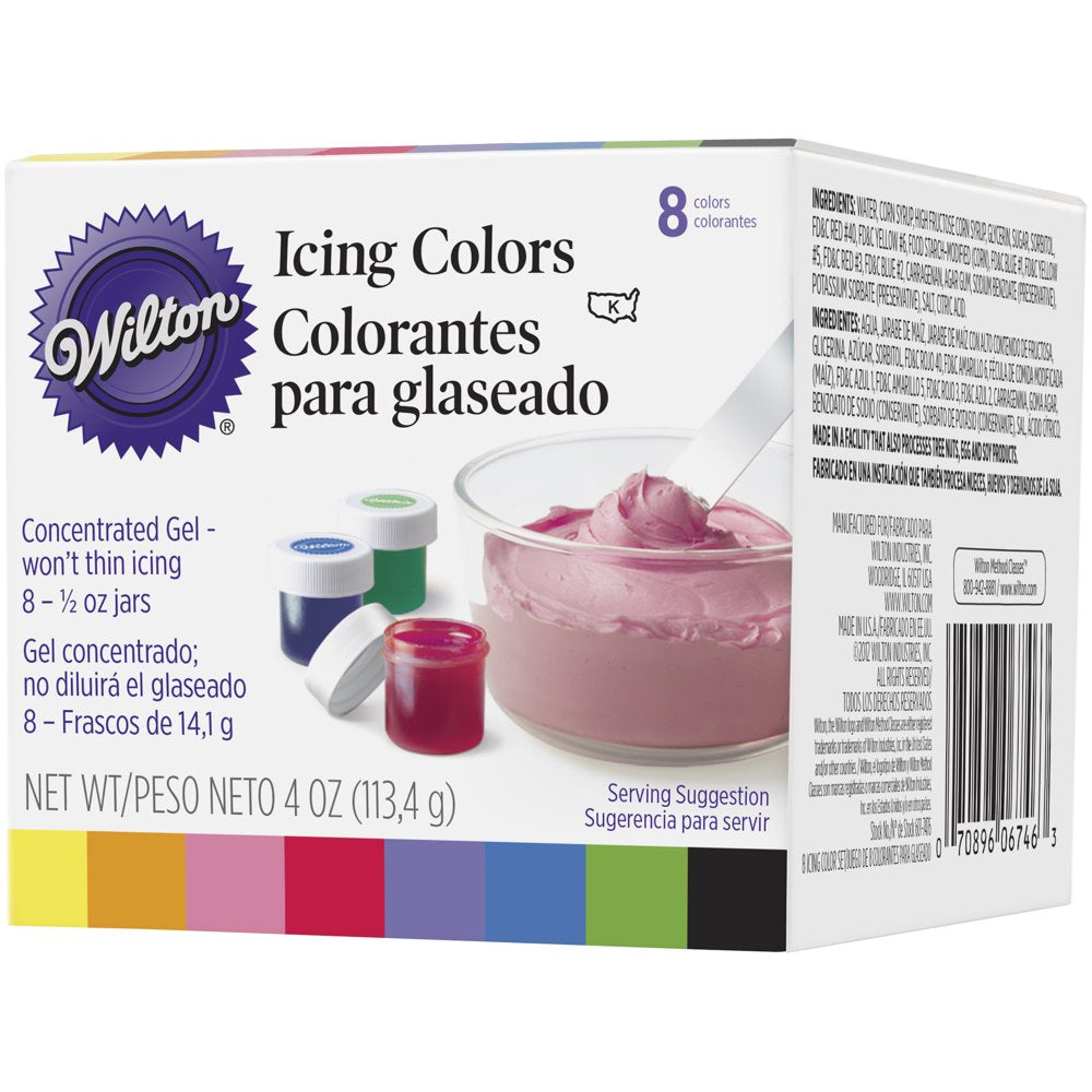 8-Piece Gel Food Coloring Set, 4 Oz. (Purple, Blue, Green, Black, Yellow, Orange, Pink, Red)