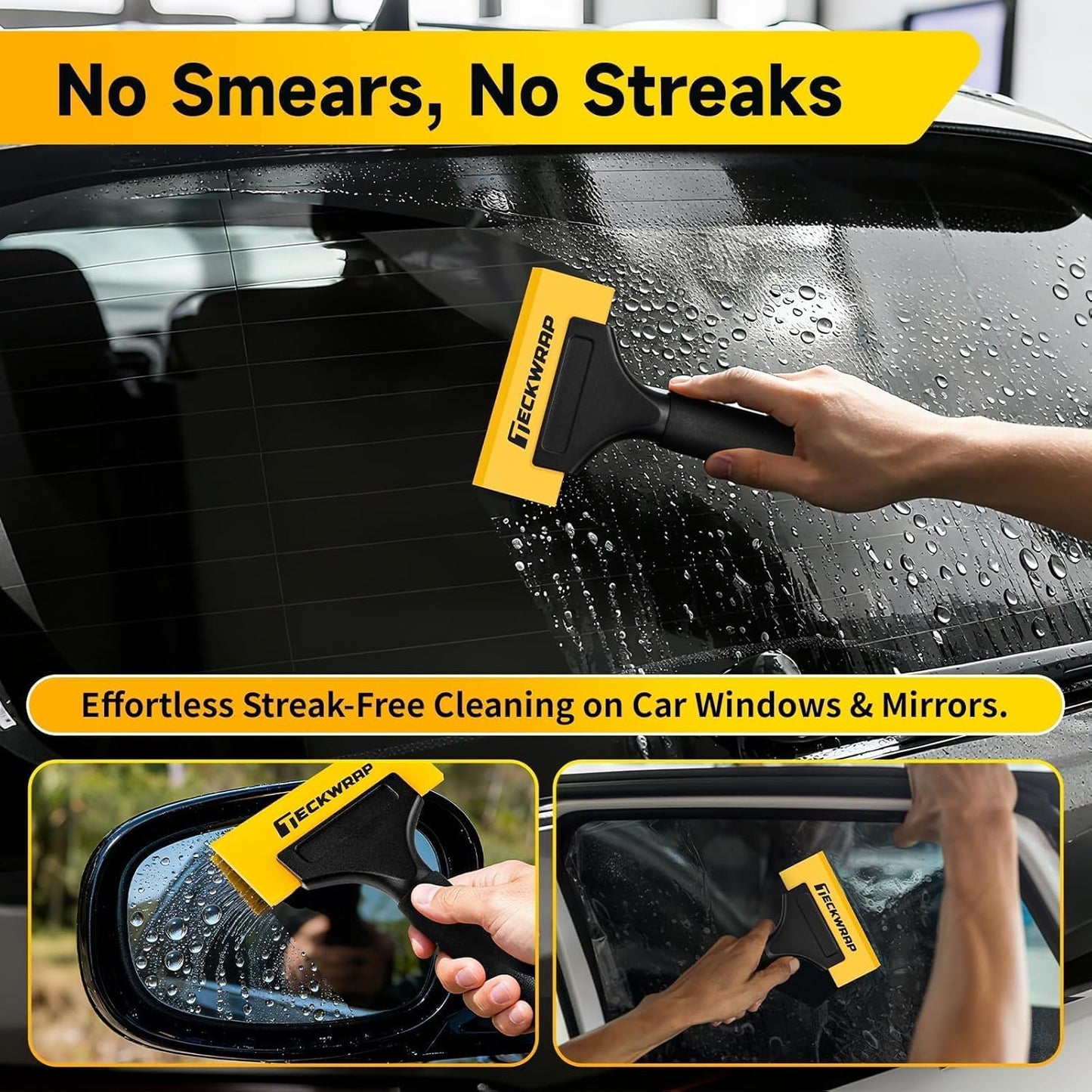 Mini Silicone Squeegee for Window Tint –5 Inch Small Squeegee for Car Windshield, Shower Glass, Mirrors, Streak-Free Water Remover for Auto & Home Use