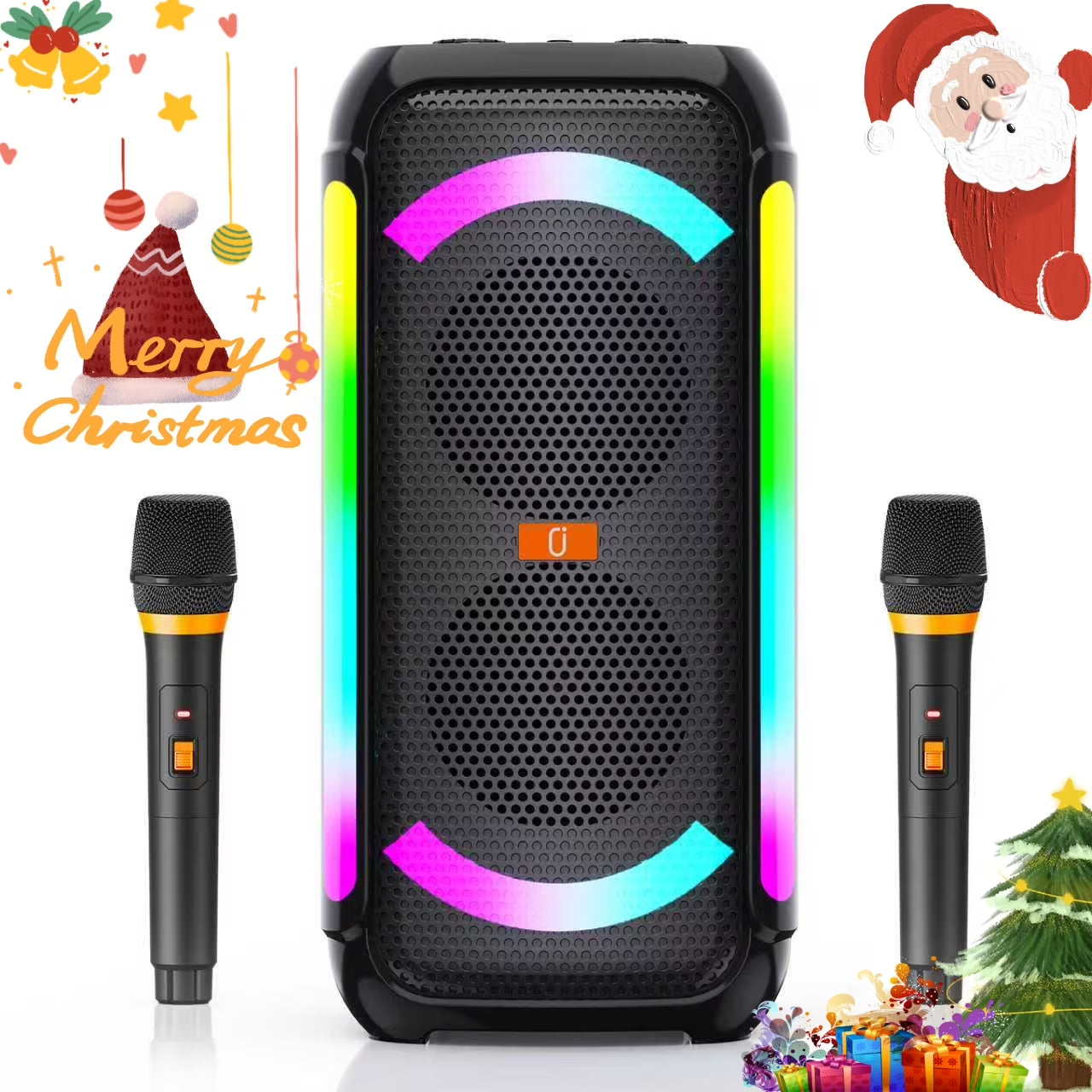 Bluetooth Speaker, Portable Party Speaker with 2 Microphones, 40W Powerful Sound Deep Bass, T30-T