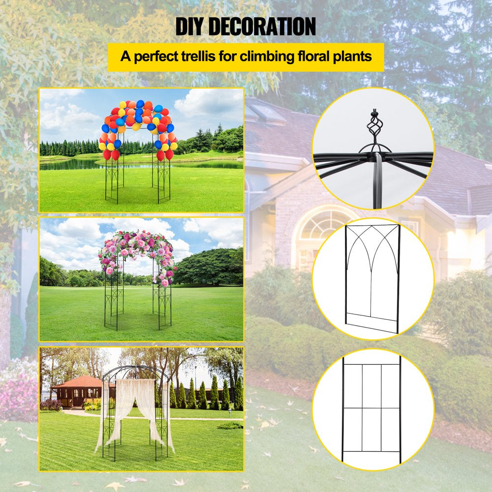 Birdcage Shape Garden Arbor 9' X 6.6' Heavy Duty Metal Garden Gazebo Pergola for Wedding Party