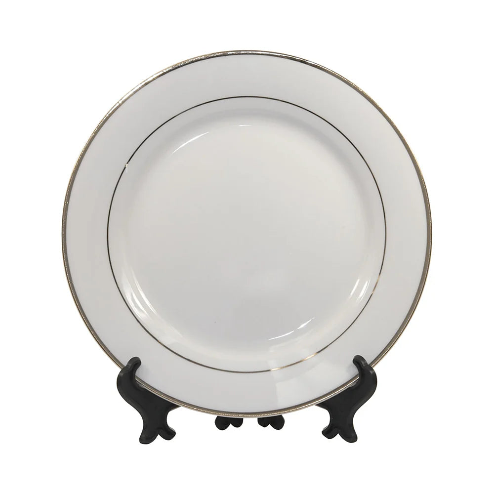 HPN Sublicraft 8" Sublimation Ceramic Plate with Gold Trim - 36 per Case