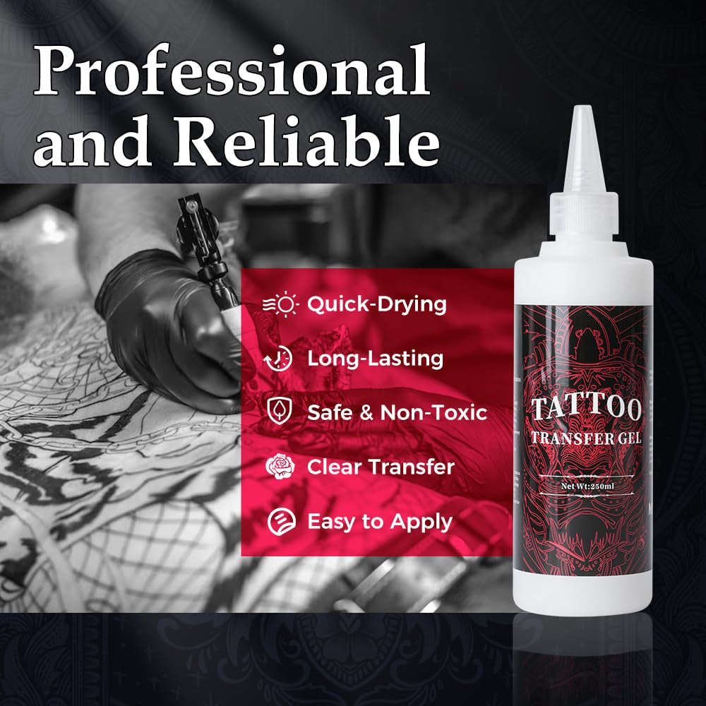 Phomemo Tattoo Transfer Gel, Stencil Gel for Tattooing, Tattoo Supplies for Artists & Beginners, Transfer Solution for Stencil Transfering, 8 Ounce