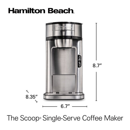 the Scoop Single-Serve Coffee Maker, 14 Oz., Stainless Steel, Model 47550