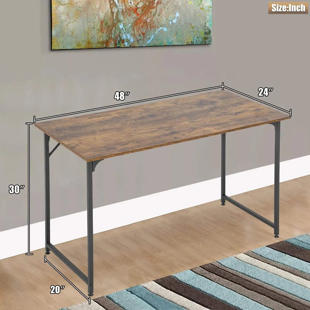 47 Inch Computer Desk Modern Writing Desk, Simple Study Table, Industrial Office Desk, Sturdy Laptop Table for Home Office, Vintage