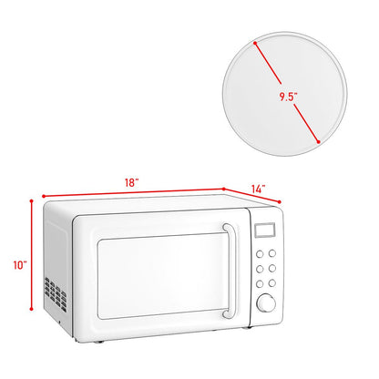 0.7Cu.Ft Retro Countertop Microwave Oven 700W LED Display Glass Turntable New