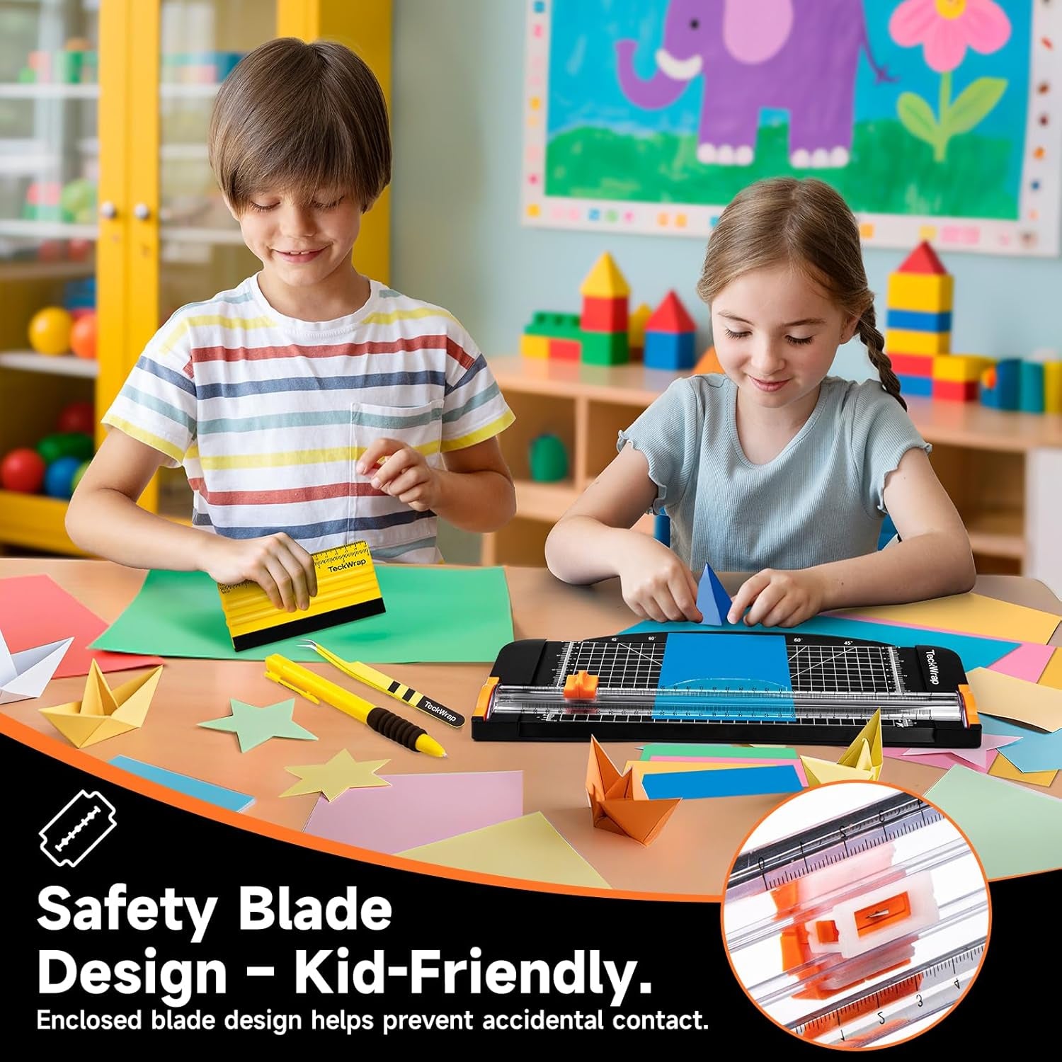 Paper Cutter & A4 Trimmer – Straight Cutter for Paper with Craft Tool Kit, Squeegee, Removal Pen & Tweezers for Scrapbooking, DIY Crafts, Card Making, Labels, Gift Cards, Cardstock & Photos