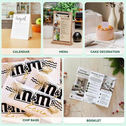 Glossy Photo Paper for Printer - 100 Sheets Inkjet Printer Paper for Chip Bag Paper, Instant Dry Glossy Photo Paper 8.5 X 11 180Gsm
