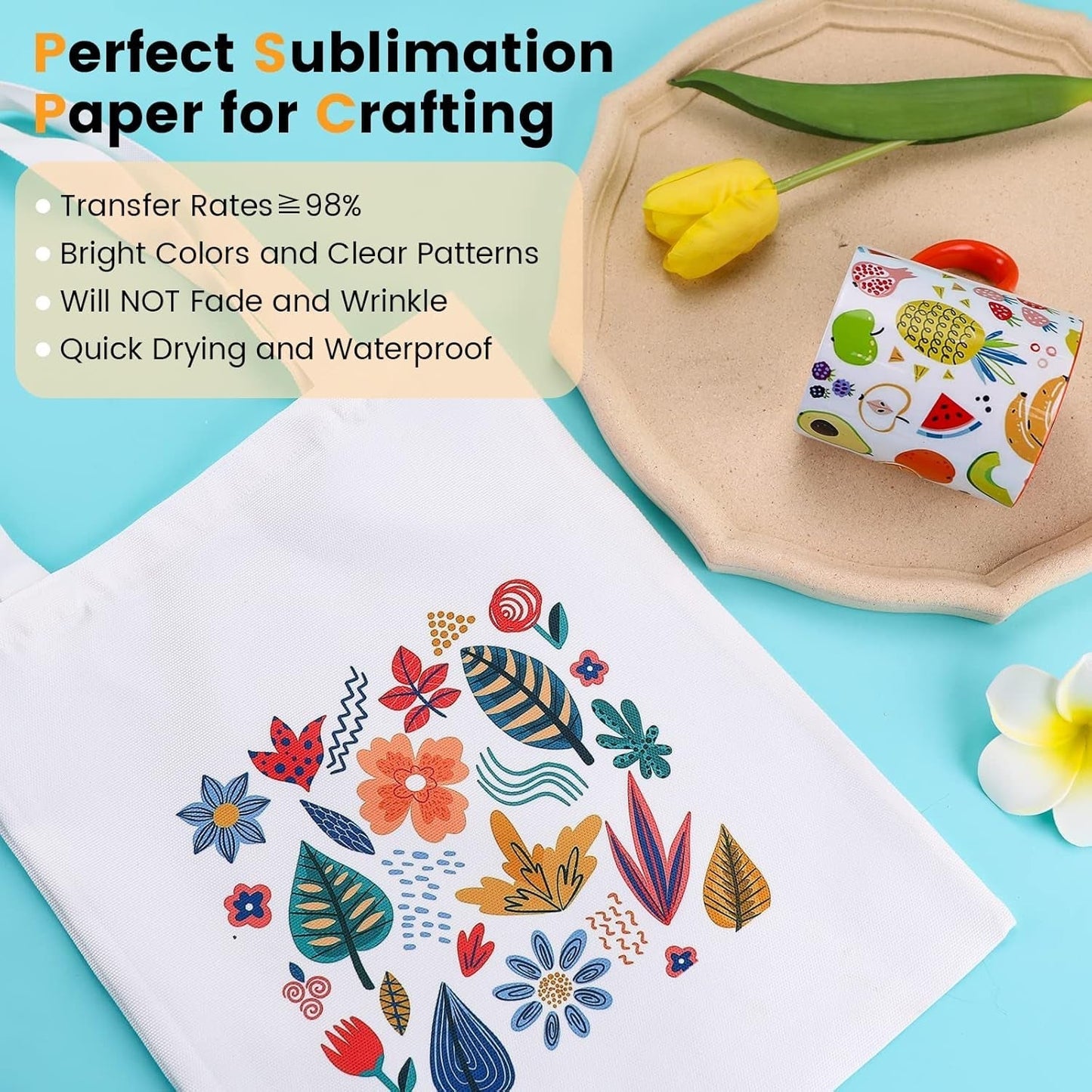 Sublimation Paper 8.5X14 Inches - 30 Sheets Sublimation Transfer Paper Compatible with Inkjet Printer, Easy to Transfer 120 Gsm Sublimination Paper for Tumblers, T-Shirts, Mugs