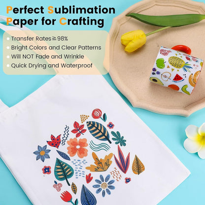 Sublimation Paper 8.5X14 Inches - 30 Sheets Sublimation Transfer Paper Compatible with Inkjet Printer, Easy to Transfer 120 Gsm Sublimination Paper for Tumblers, T-Shirts, Mugs