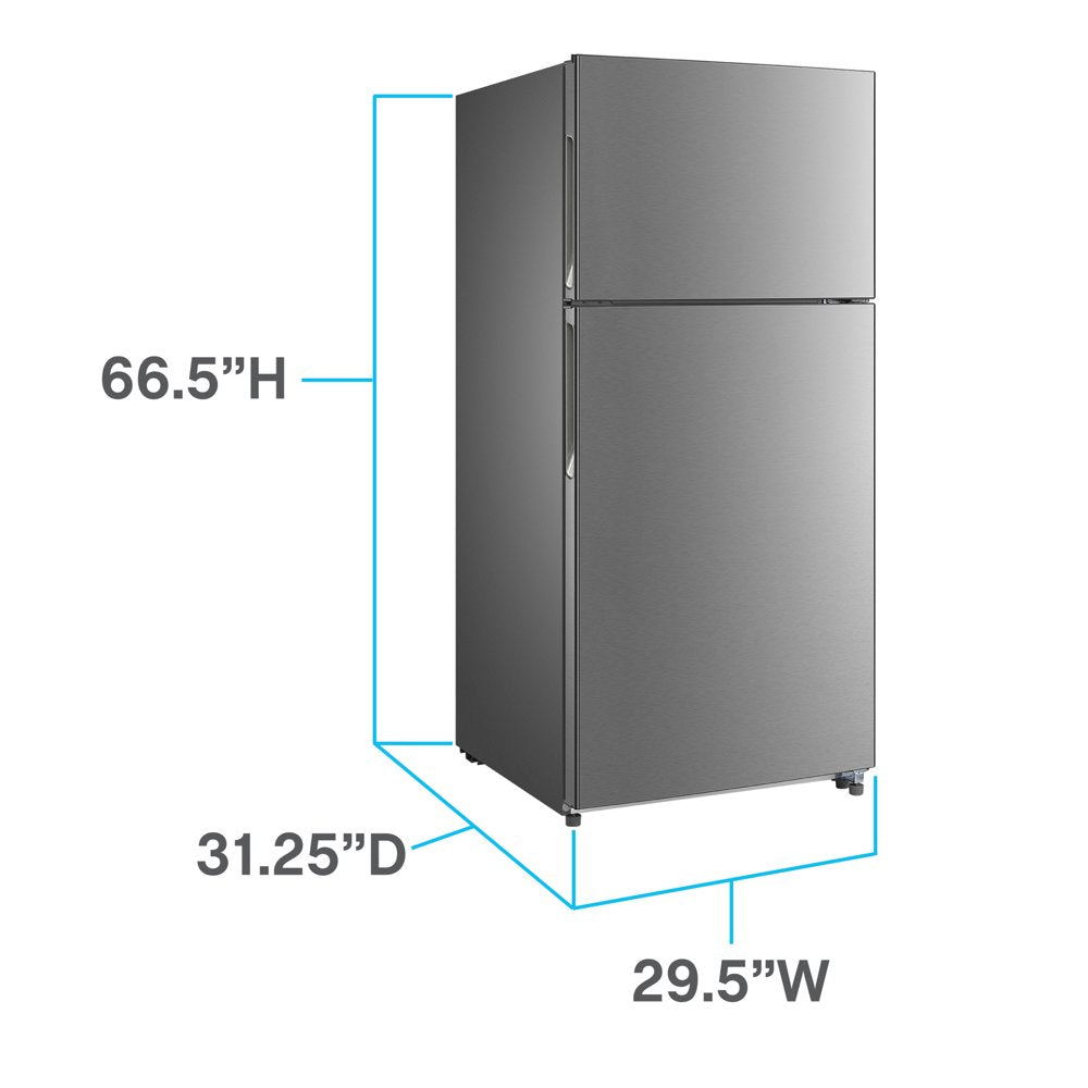 Frost-Free Apartment Size Standard Door Refrigerator, 18.0 Cu. Ft. Capacity, in Stainless Steel (FF18D3S-4)