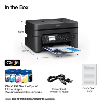 Workforce WF-2950 All-In-One Wireless Color Printer with Scanner, Copier and Fax