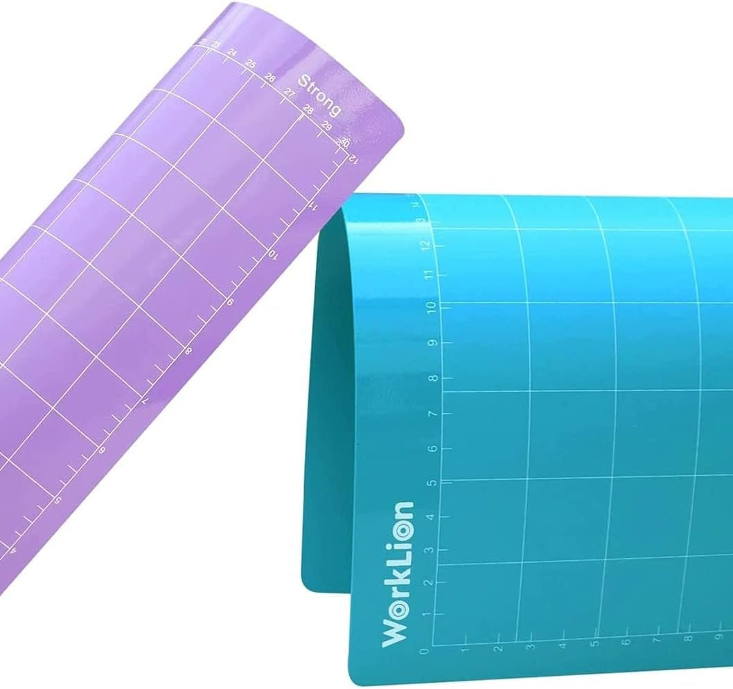 WORKLION Cutting Mat 12X12 for Cricut: Cricut Explore One/Air/Air 2/Maker Gridded Adhesive Non-Slip Durable Mat for Sewing Quilting and Arts & Crafts Projects - Cutting Mat Set(Variety)