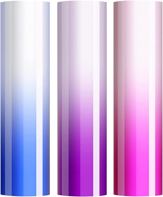 Color Changing Puff Vinyl Heat Transfer, 3D Foaming Heat Transfer Vinyl for T Shirts, Sunlight Sensitive UV Color Changing Vinyl for Heat Press, 12"X 10" HTV Vinyl Pack (3 Colors)
