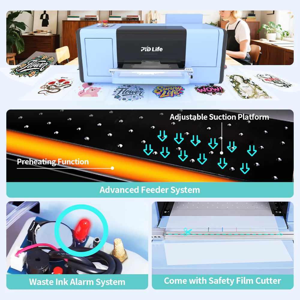 DTF Printer A3 Transfer Printing Machine T-Shirt Direct to Film Printer with F1080 Printhead with DTF Dryer Oven
