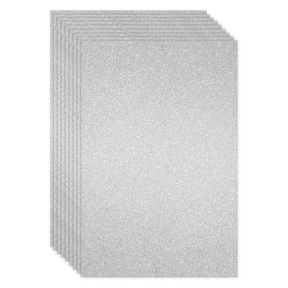 24 Sheets Silver Glitter Cardstock Paper for Scrapbooking, Arts, DIY Sparkle Crafts, 250Gsm, Double-Sided (8 X 12 In)