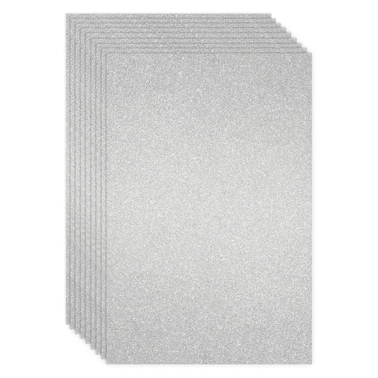 24 Sheets Silver Glitter Cardstock Paper for Scrapbooking, Arts, DIY Sparkle Crafts, 250Gsm, Double-Sided (8 X 12 In)