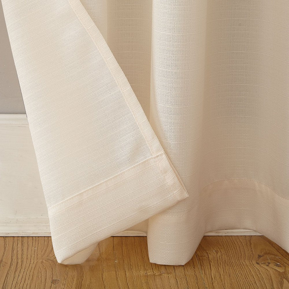 Textured Solid Curtain Single Panel, 38" X 63", Cream