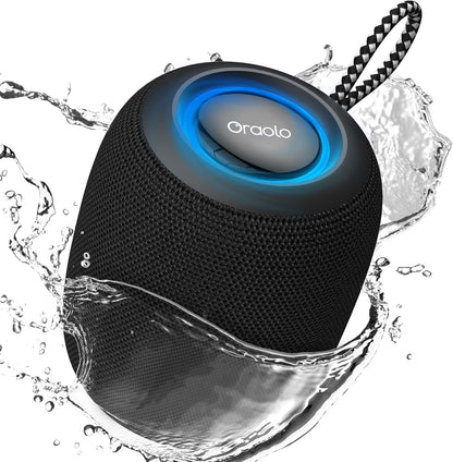 Bluetooth Speaker, IPX7 Waterproof Portable Bluetooth Speaker with 15W Immersive Audio, 30H Playtime, LED Light, Bluetooth 5.3, Support TWS, Wireless Speakers for Outdoor Camping Home