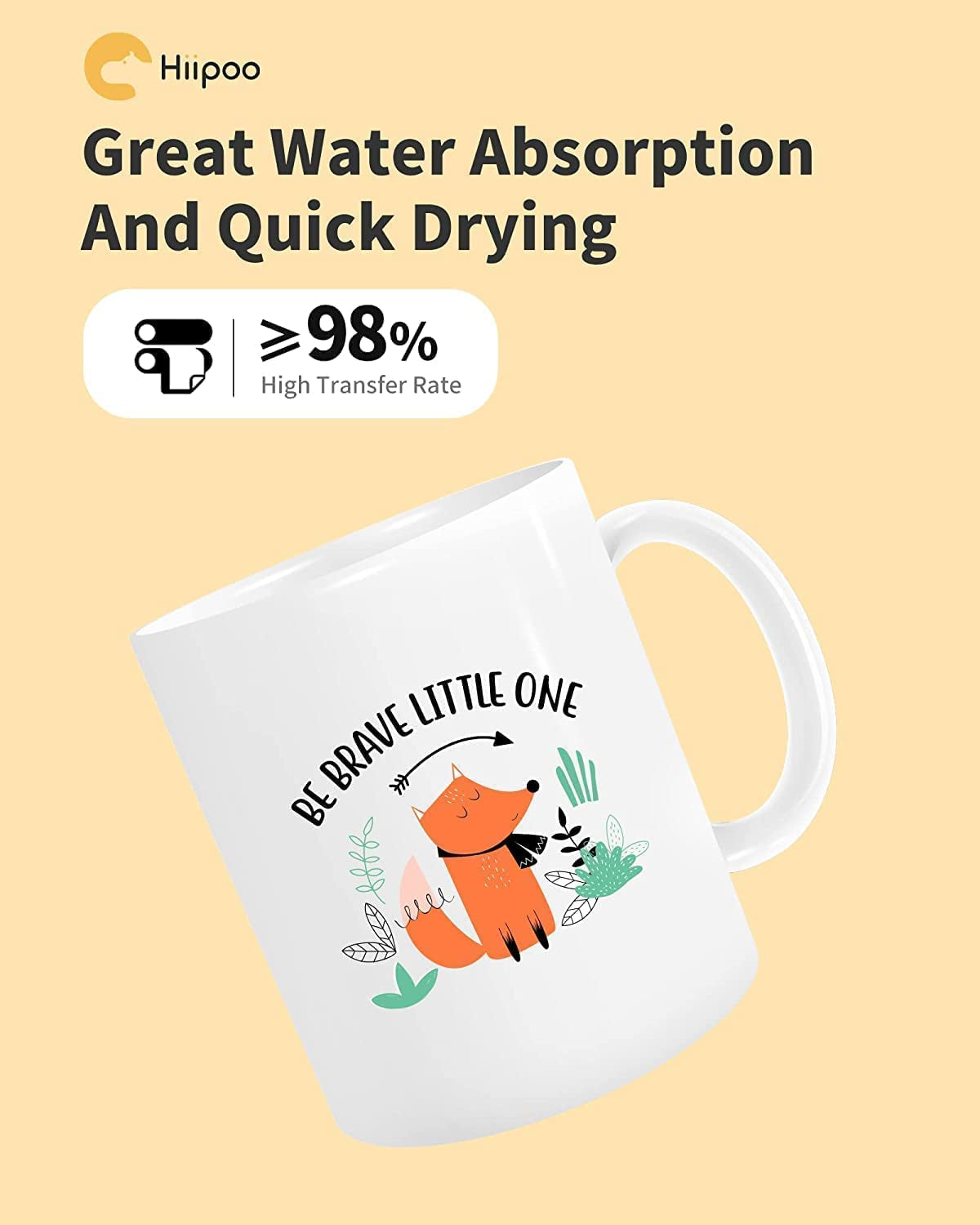 Hiipoo Sublimation Paper 8.5X11 Inch, Work with Sublimation Ink and E Sawgrass Inkjet Printers for Mugs T-Shirts Light Fabric and Other Sublimation Blanks (110 Sheets, 120G)