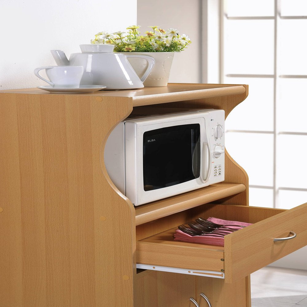 Microwave Kitchen Cart, Beech