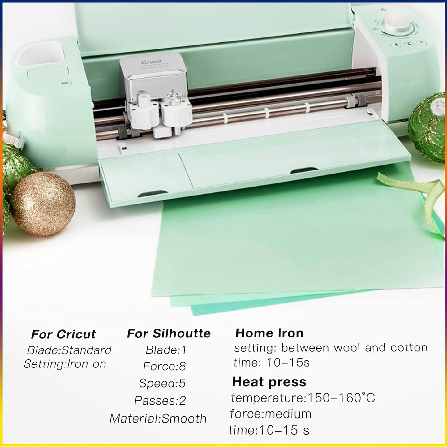 HTVRONT Heat Press Mat 15X15 & Black & White HTV Heat Transfer Vinyl Bundle: 36 Pack 12X10