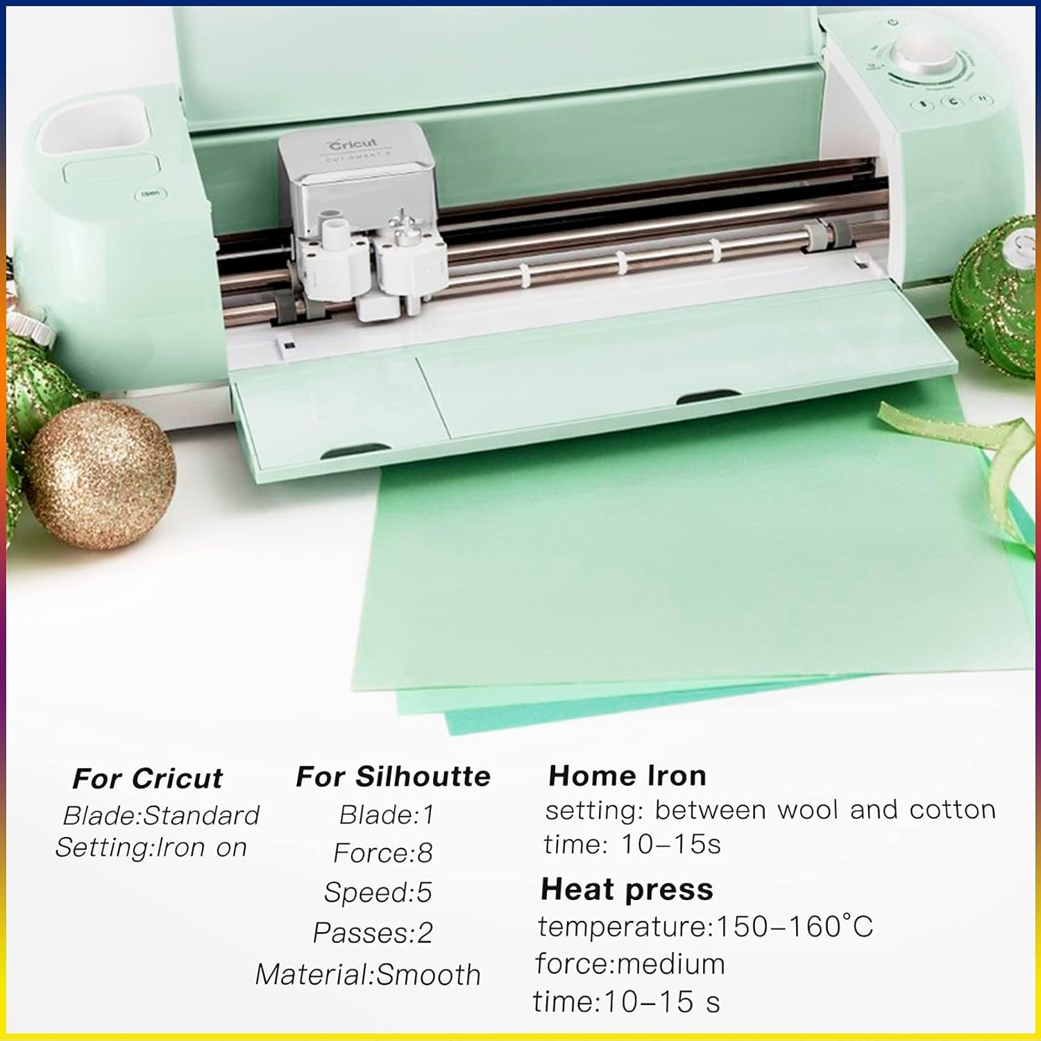 HTVRONT Heat Press Mat 15X15 & Black & White HTV Heat Transfer Vinyl Bundle: 36 Pack 12X10