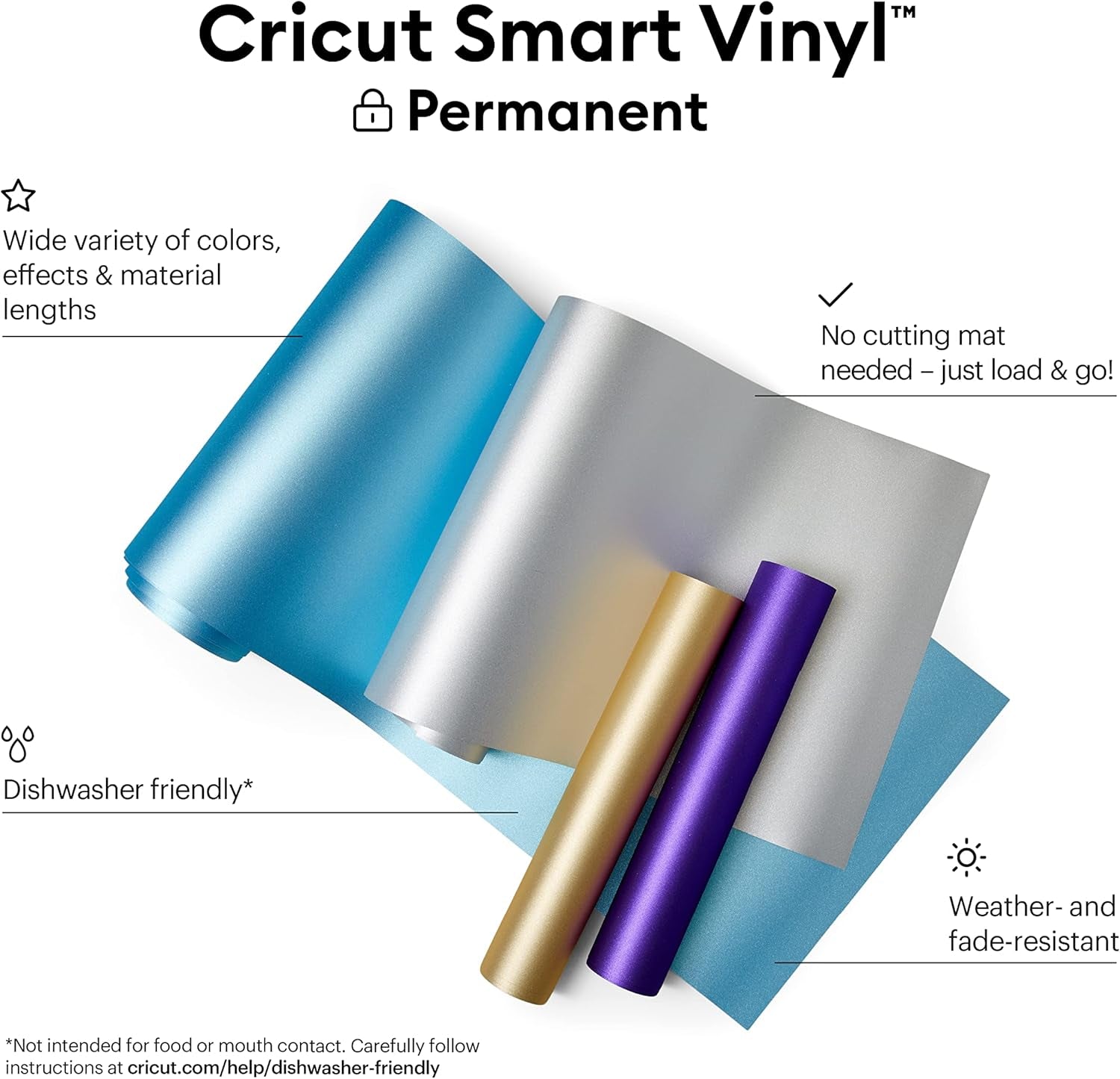 Cricut Smart Permanent Vinyl - Shimmer Red, 3Ft Roll (13'X36') for Explore and Maker 3 - Matless Cutting for Long Cuts up to 12Ft