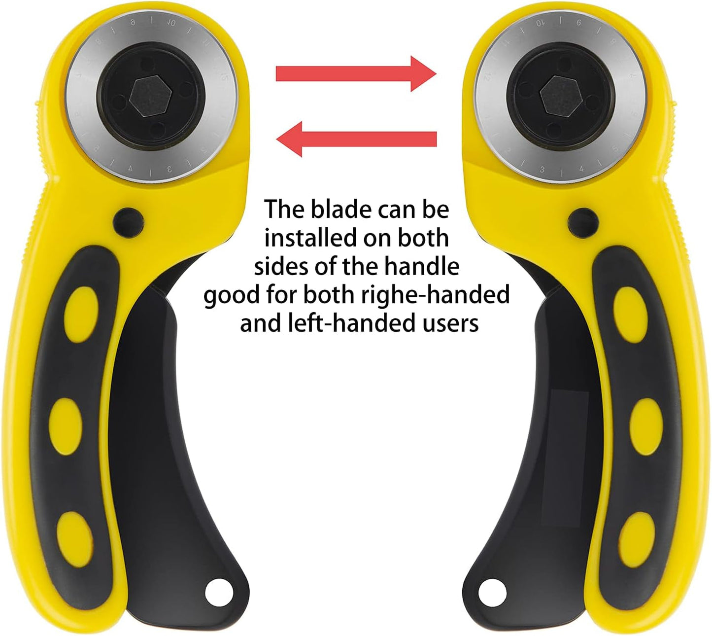 WORKLION Ergonomic Rotary Cutter Set: Safety Lock, 2 Replacement Blades for Sewing, Quilting, Scrapbooking & Arts & Crafts