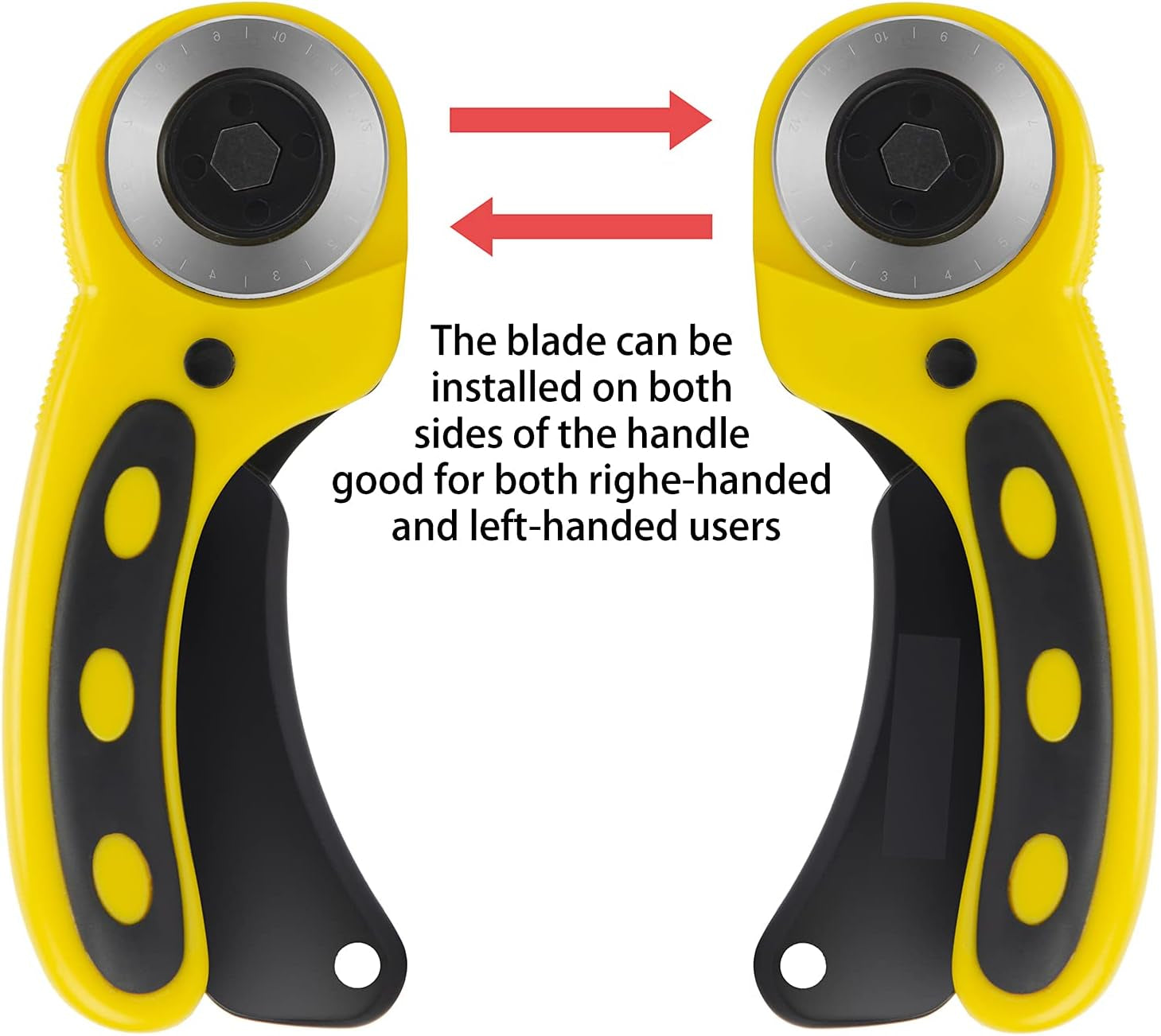 WORKLION Ergonomic Rotary Cutter Set: Safety Lock, 2 Replacement Blades for Sewing, Quilting, Scrapbooking & Arts & Crafts