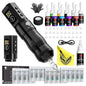Phomemo Tattoo Gun Kit, Wireless Tattoo Machine Kit for Beginners Complete Set, Tattoo Pen with 20 Tattoo Cartridge Needles, Tattoo Practice Kit with 1 Batteries