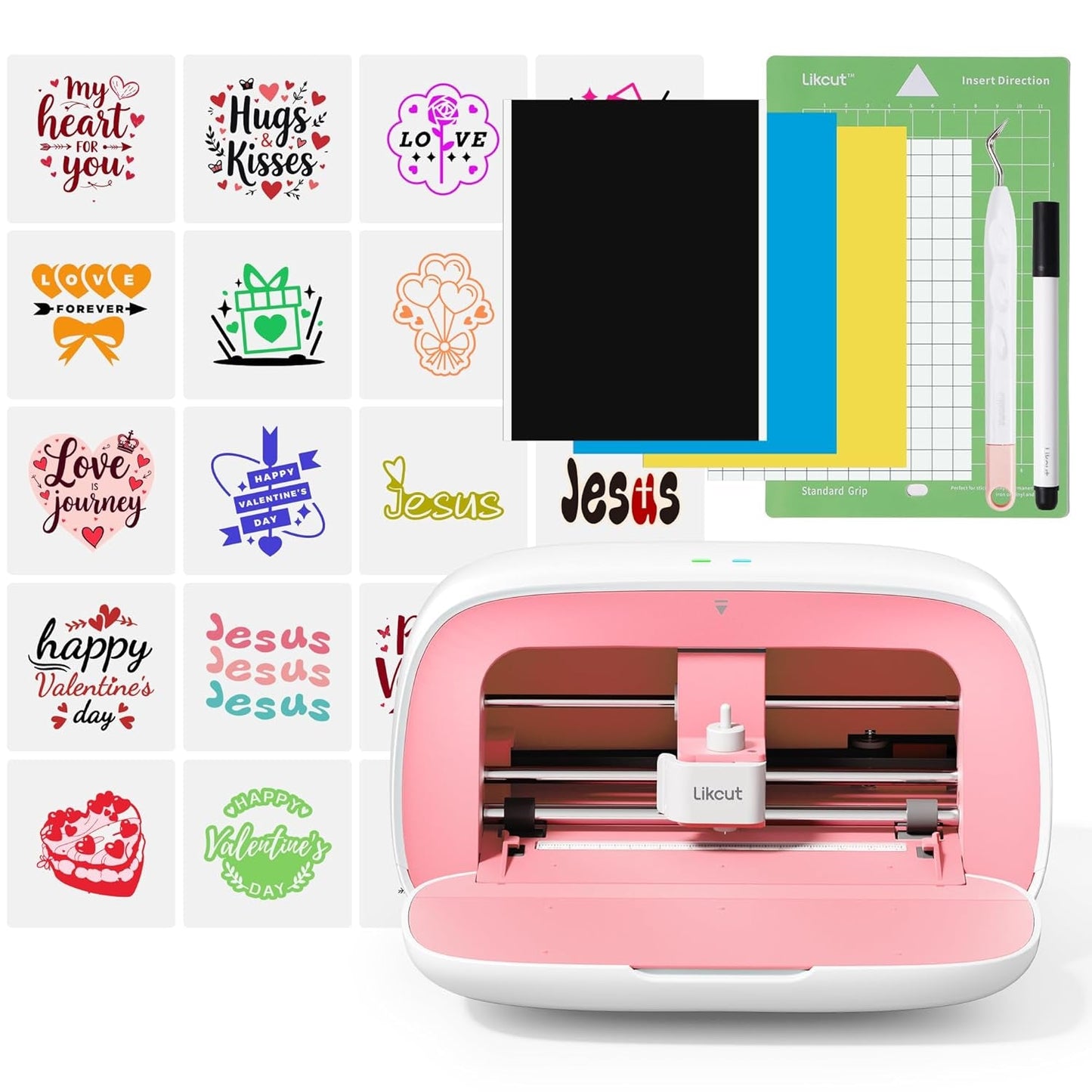Likcut Vinyl Cutter Machine, Upgrade Cutting Machine Glee S501 for DIY Joy, Portable Smart Cutting Tool for Crafter, Sticker Decal Maker Printing for Resin Charms, Arts, Crafts & Party Supplies