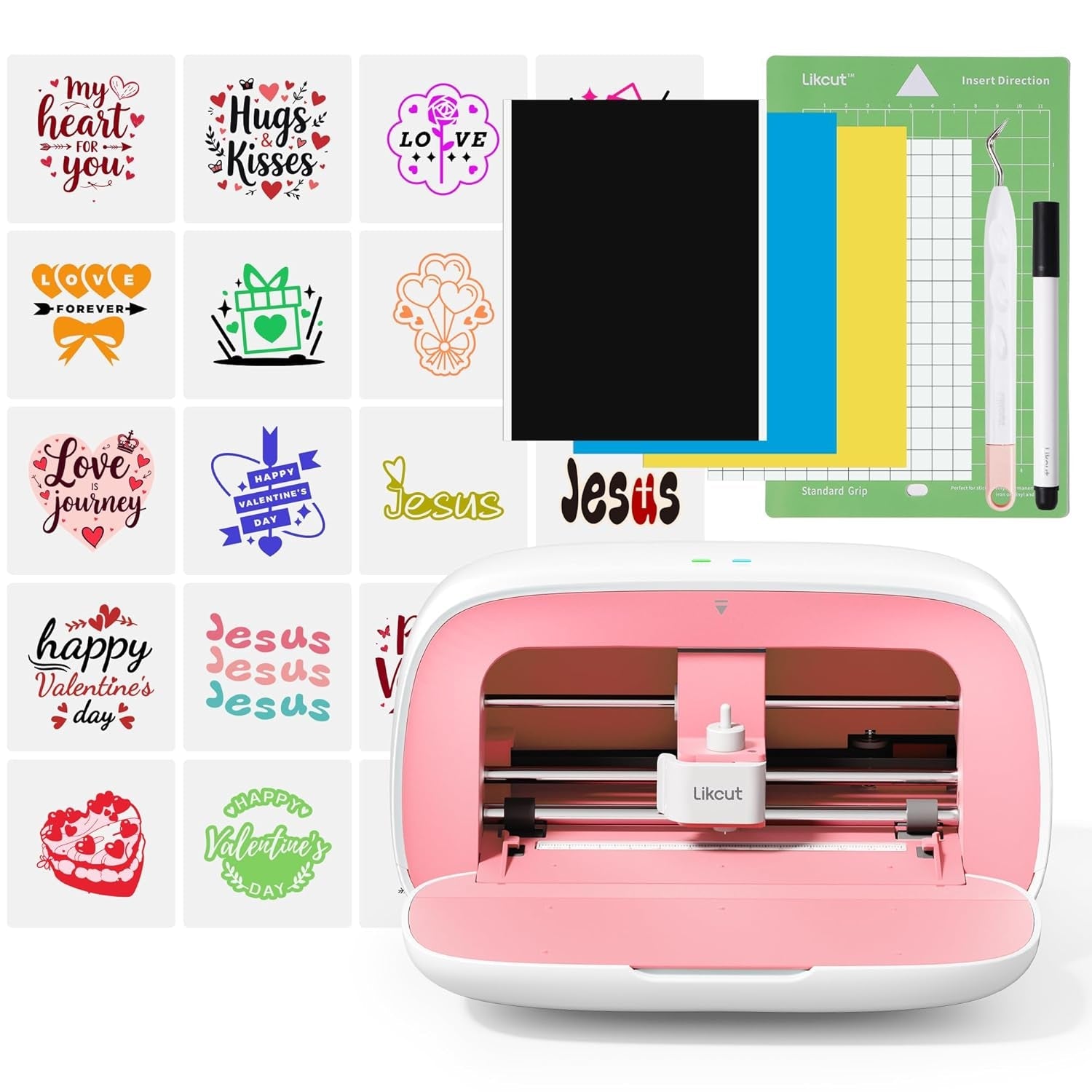 Likcut Vinyl Cutter Machine, Upgrade Cutting Machine Glee S501 for DIY Joy, Portable Smart Cutting Tool for Crafter, Sticker Decal Maker Printing for Resin Charms, Arts, Crafts & Party Supplies