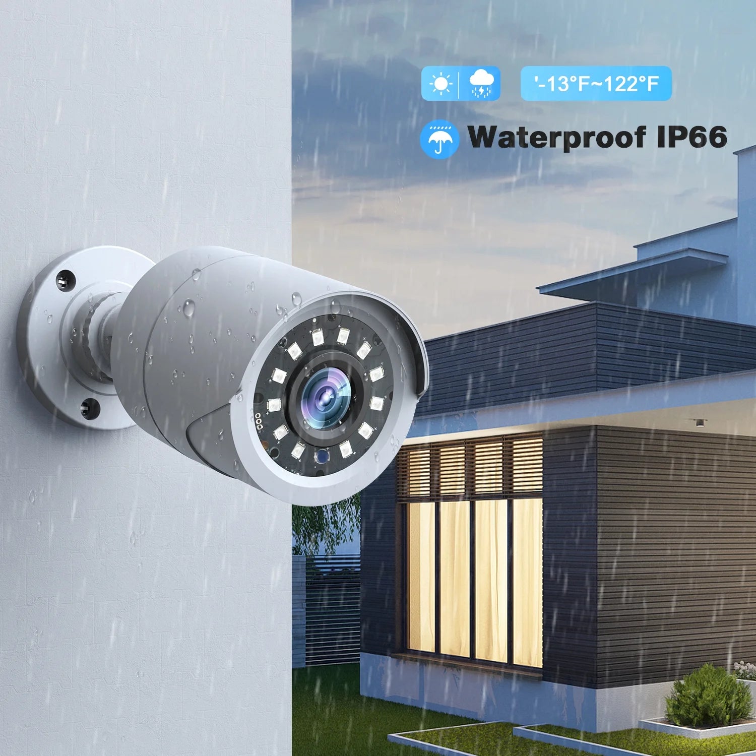 SC35 8CH CCTV Security Camera System Outdoor with 3TB Hard Drive 8Pcs Wired 1080P Bullet Surveillance Cameras HDMI Connector