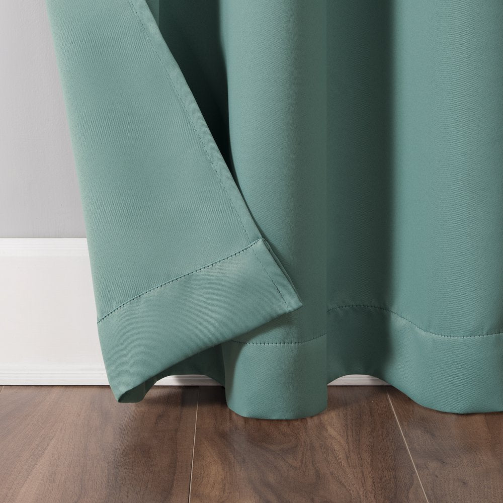 Blackout Energy Efficient Grommet Single Curtain Panel, 40"X84", Aqua