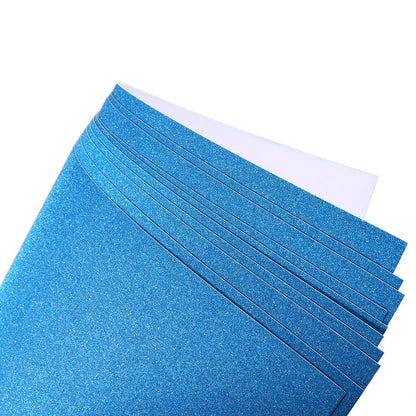 10Pcs A4 Sheets Glitter Cardstock Making Diy Material Sparkling Craftwork Scrapbooking (Sky Blue)