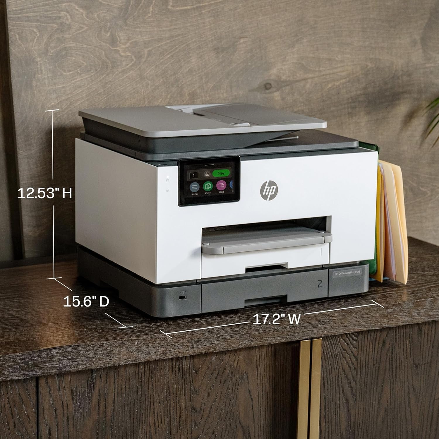 HP Officejet Pro 9135 Wireless All-In-One Color Inkjet Printer, Print, Scan, Copy, Fax, ADF, Duplex Print/Scan, Best-For-Office, 3 Month Trial of Instant Ink Included, Ai-Capable (C2WM0A)