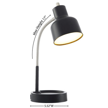 LED Desk Lamp with Catch-All Base & AC Outlet, Matte Black