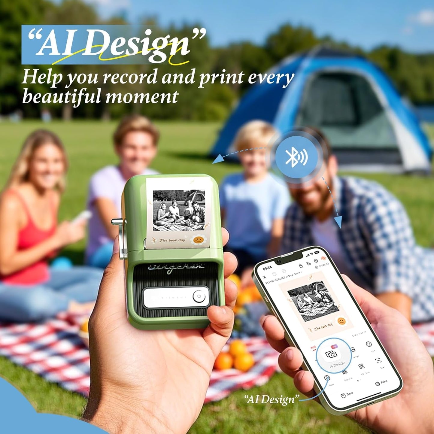 NIIMBOT Photo Papers Only Compatible with Pro Series Label Makers Thermal Picture Labels Good Idea to Print Photos, Beauty Memories, Note,List (2.13''X2.91''-54X74Mm)