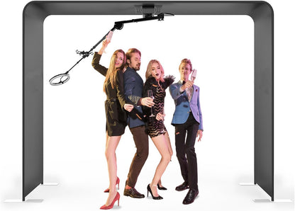 MWE Sky Overhead 360 Photo Booth for Big Parties with Software APP Remote Control Rotating 360-Degree Full Body Spin with Ring Light and Stand for up to 15 People (Booth+Arm)