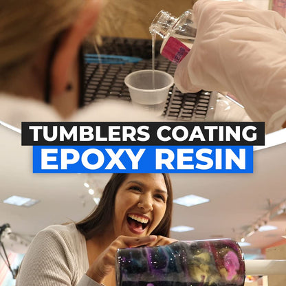 The Epoxt Resin Store - Tumbler Coating Epoxy Resin, Super Gloss Shine, Fast Cure, Self Leveling, Low Odor, Easy Mixing (1-1), UV Stable, 2 Part 1 Gallon Kit