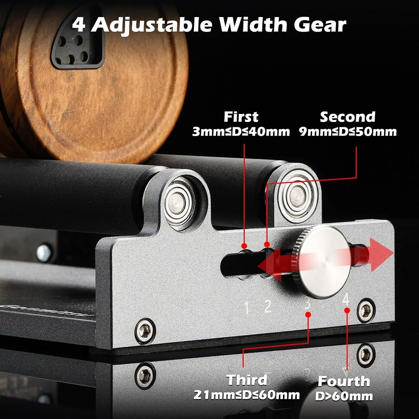Rotary Roller with Bracket, Y-Axis Rotary Roller 360° Rotation for Cylindrical Objects, Tumbler, Cups, Bottles, Pens, Wine, Laser Rotary Aattachment for Carverall Laser Engraver and Cutter