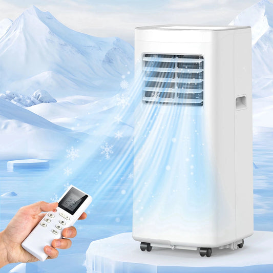 8500 BTU Portable Air Conditioners, 4 In1 Air Conditioner with Remote Control,Portable AC Cooling Range up to 360 Sq.Ft, Windows Kit,Brush,White