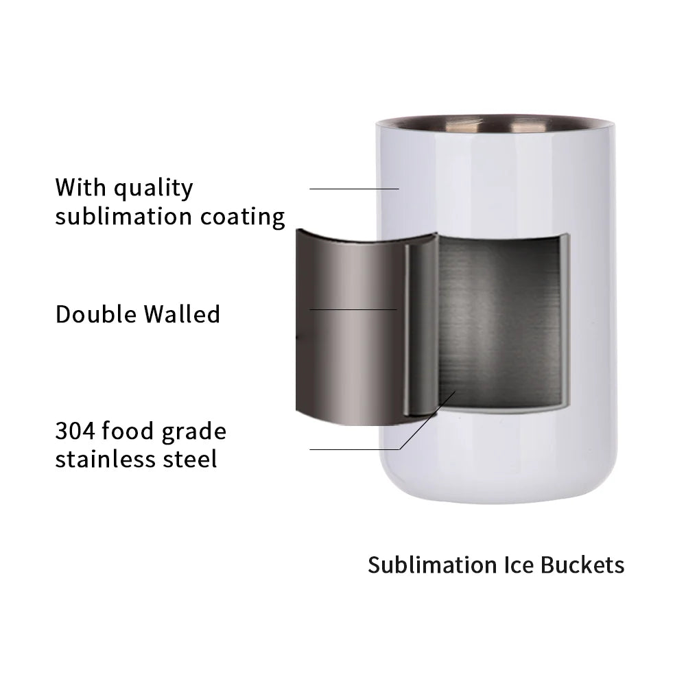 Sublimation Ice Buckets Blanks Tumblers 17 OZ without Lids 4 Pack