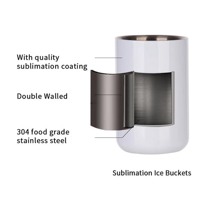 Sublimation Ice Buckets Blanks Tumblers 17 OZ without Lids 4 Pack