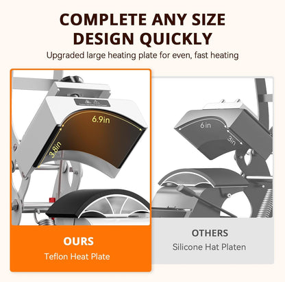 H17 Phone Cases Heat Press Vacuum Heat Press Machine for Phone Cases (Compatible with Iphone)+ Hat Press Machine - Hat Press Heat Machine for Caps Curved Teflon