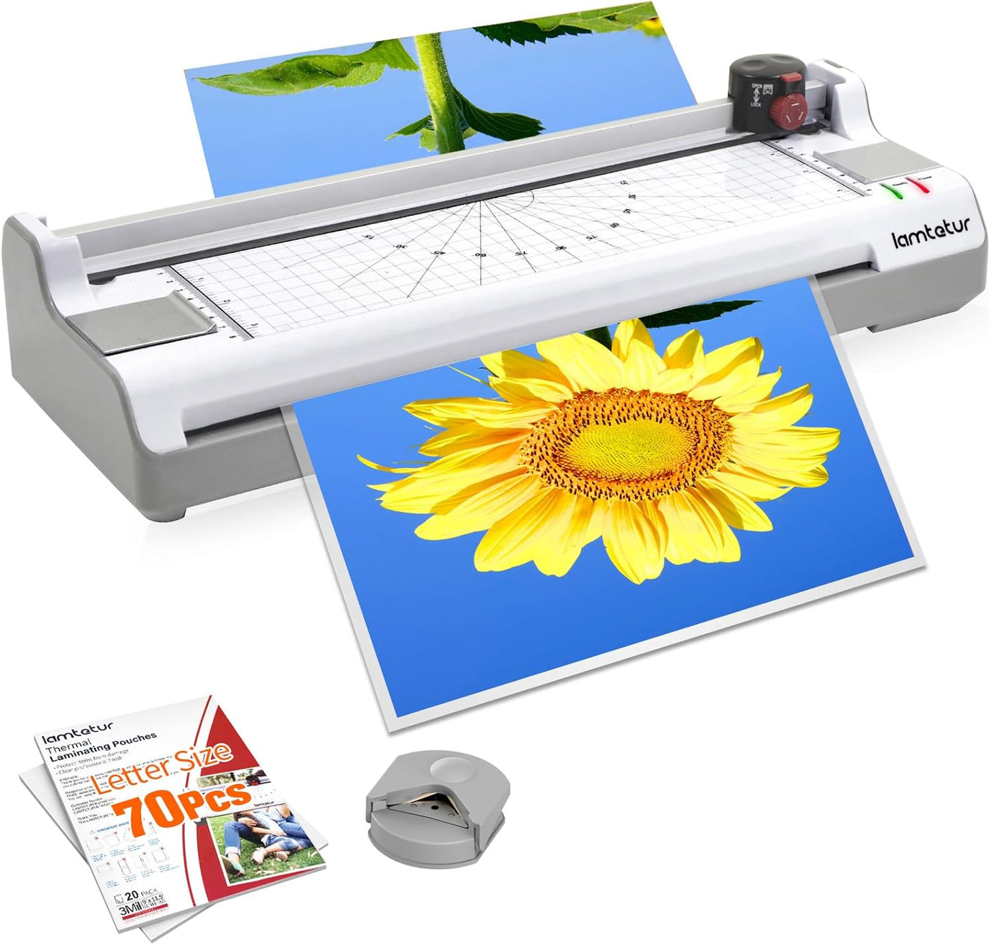 Lamtetur Thermal Laminator Machine11X17 with 70Letter Size Laminating Sheet | 13Inch Wide Laminating Hot&Cold Setting,A3 Lamination Laminated 3-5Mil,Office Home School Teacher,Paper Cutter,Corner Rounder