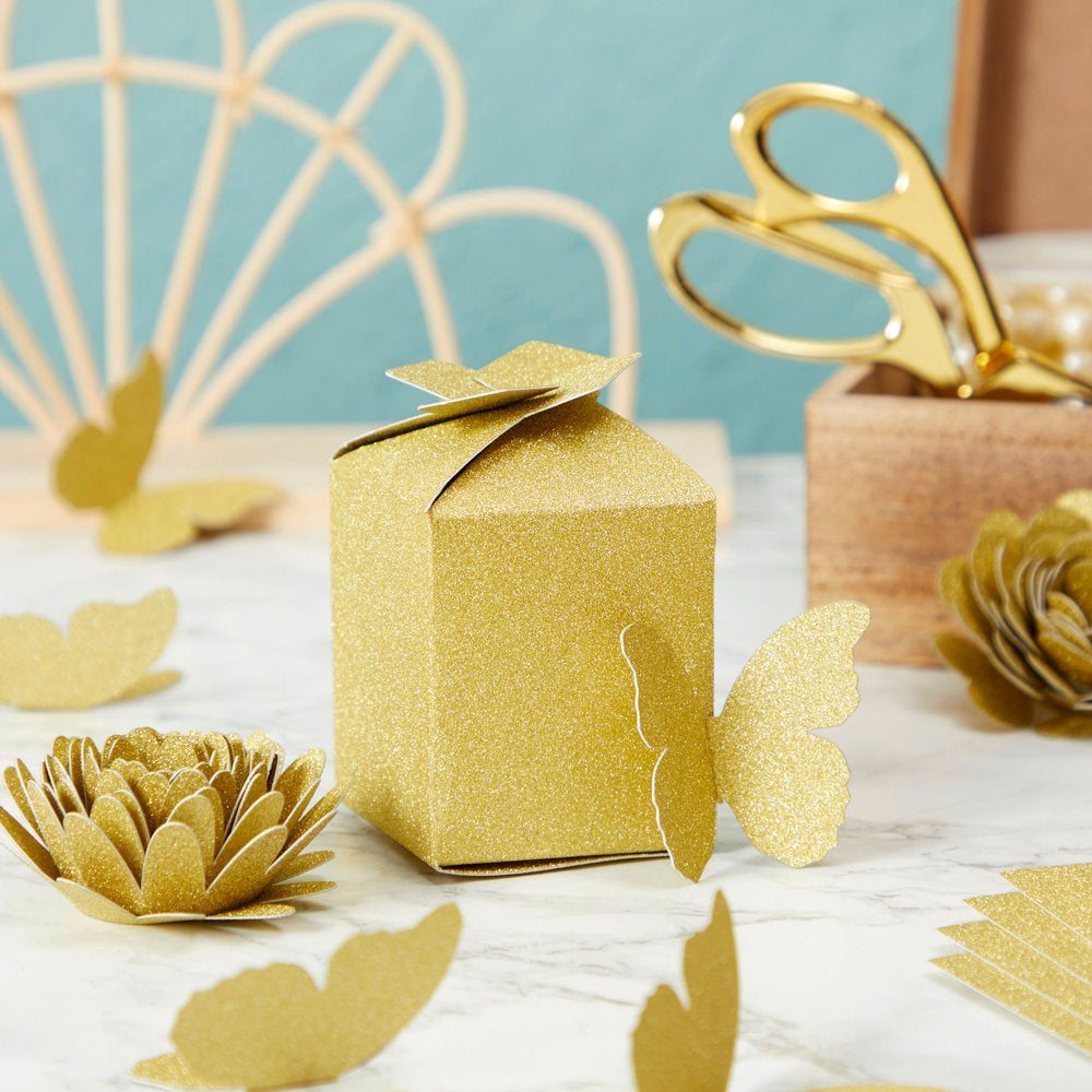 24 Sheets Gold Glitter Paper Cardstock for DIY Crafts, Card Making, Invitations, Double-Sided, 250Gsm (8 X 12 In)